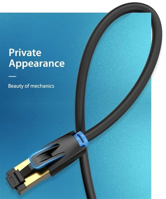 Патч-корд Vention CAT 8 SFTP Ethernet, 1.5 m, Black (IKABG) - мініатюра 5