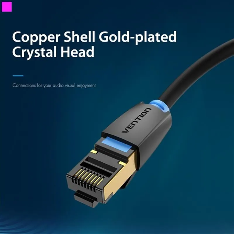Патч-корд Vention CAT 8 SFTP Ethernet, 1.5 m, Black (IKABG) - мініатюра 8