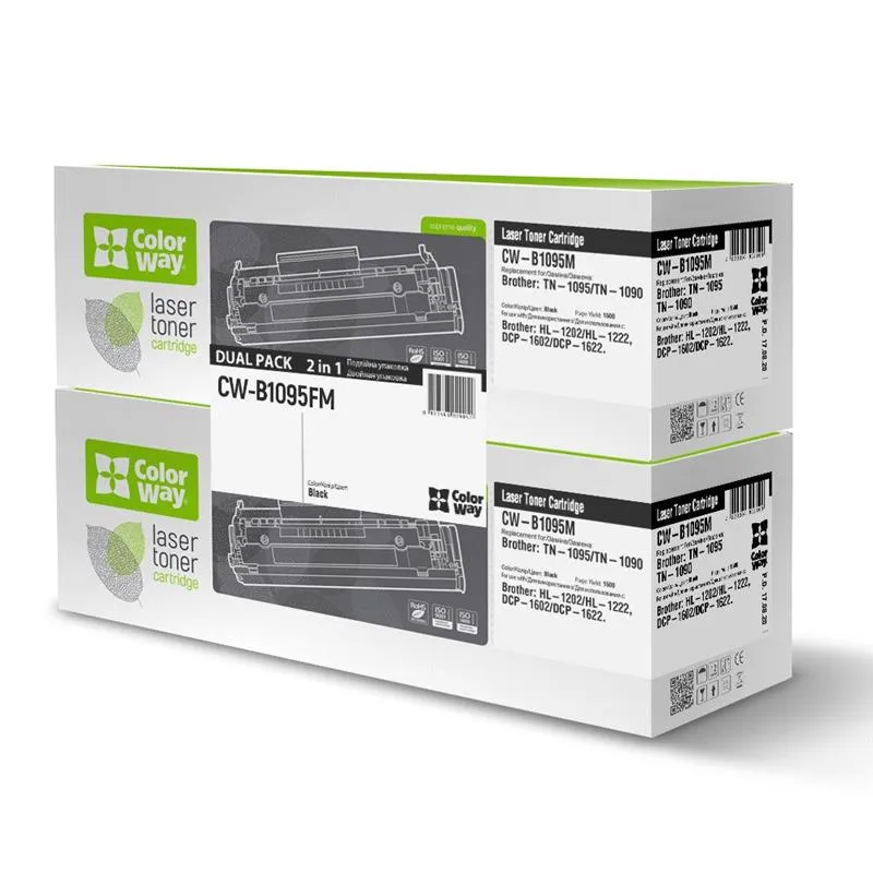 Картридж ColorWay (ColorWay-B1095FM) Brother HL-1202/DCP-1602 (TN1095) Dual Pack - зображення 1