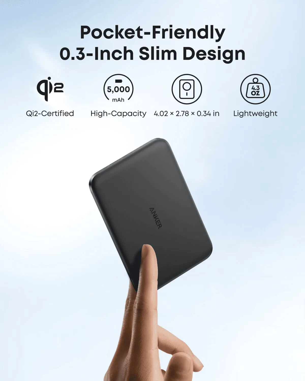 Універсальна мобільна батарея Anker Nano MagGo Slim 5000mAh 20W Black (A1665H11) - мініатюра 5