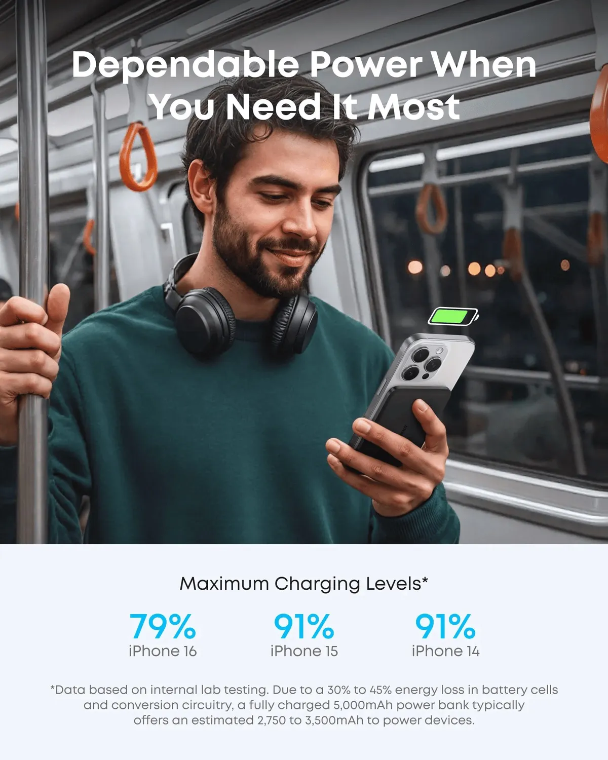Універсальна мобільна батарея Anker Nano MagGo Slim 5000mAh 20W Black (A1665H11) - мініатюра 9