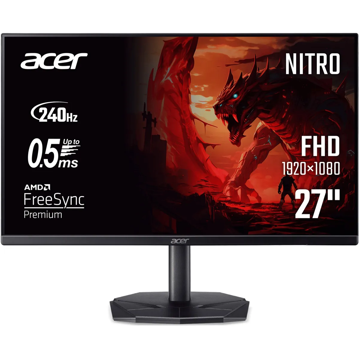 Монітор Acer 27" Nitro KG0 KG270 W3bmiipx (UM.HX0EE.337) IPS Black 240Hz - зображення 1