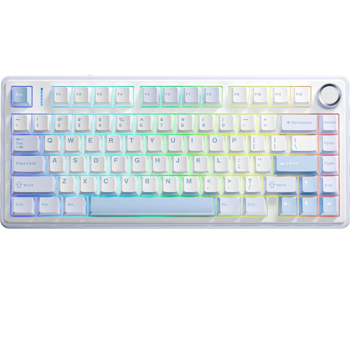 Клавіатура Aula F75 Gasket Greywood V3 switch Hot-Swap PBT Wireless/Bluetooth/USB Blue (6948391208633) - зображення 1