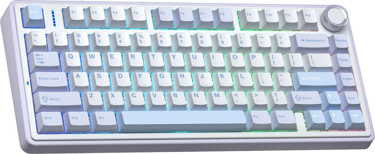 Клавіатура Aula F75 Gasket Greywood V3 switch Hot-Swap PBT Wireless/Bluetooth/USB Blue (6948391208633) - мініатюра 2