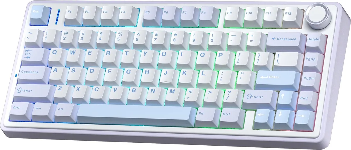 Клавіатура Aula F75 Gasket Greywood V3 switch Hot-Swap PBT Wireless/Bluetooth/USB Blue (6948391208633) - мініатюра 3