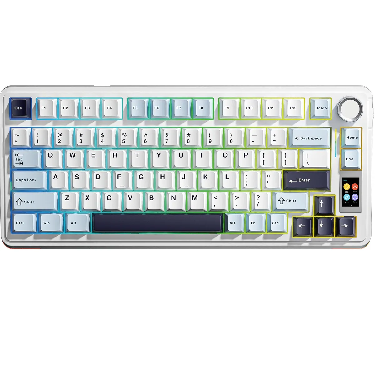 Клавіатура бездротова AULA S75Pro Wireless Keyboard Star Vector Switch, white, with UA layout - зображення 1