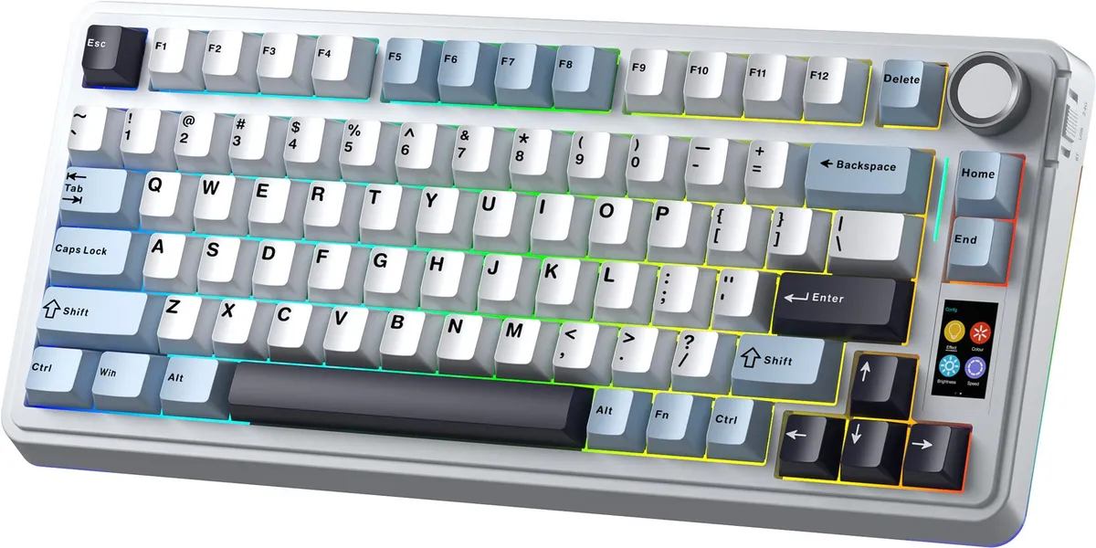 Клавіатура бездротова AULA S75Pro Wireless Keyboard Star Vector Switch, white, with UA layout - мініатюра 2