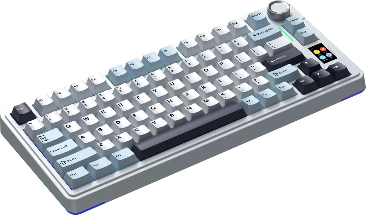Клавіатура бездротова AULA S75Pro Wireless Keyboard Star Vector Switch, white, with UA layout - мініатюра 3