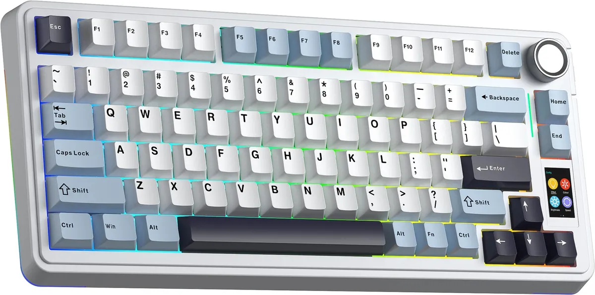 Клавіатура бездротова AULA S75Pro Wireless Keyboard Star Vector Switch, white, with UA layout - мініатюра 4