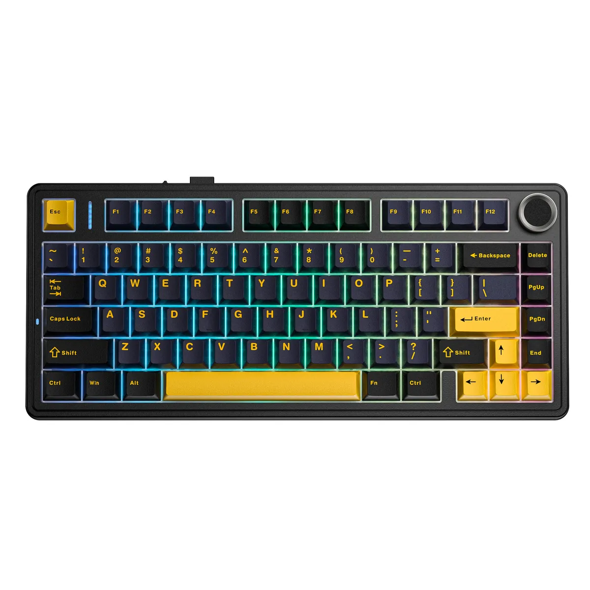 Клавіатура дротова AULA F75 Wired Gasket Black keycap pink switch EN/UA - мініатюра 6
