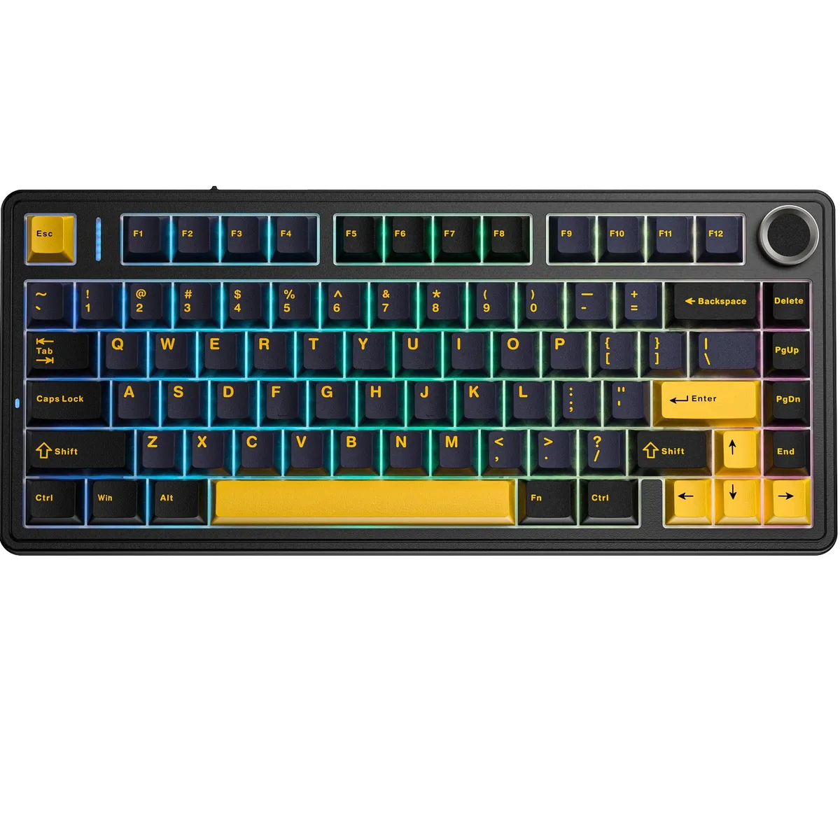 Клавіатура дротова AULA F75 Wired Gasket Black keycap pink switch EN/UA - мініатюра 7
