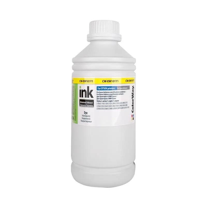 Чорнило ColorWay EPSON L100/L200 Yellow (ColorWay-EW101Y1) 1л - зображення 1