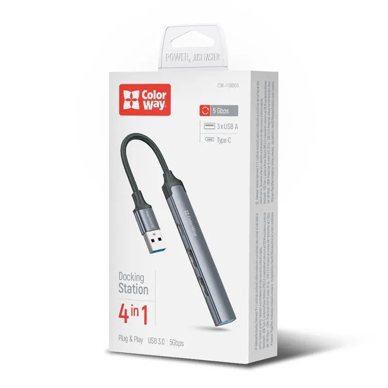 USB-хаб СolorWay USB-A 4-в-1 USB2.0х3/USB3.0 (CW-HUB05) - мініатюра 11