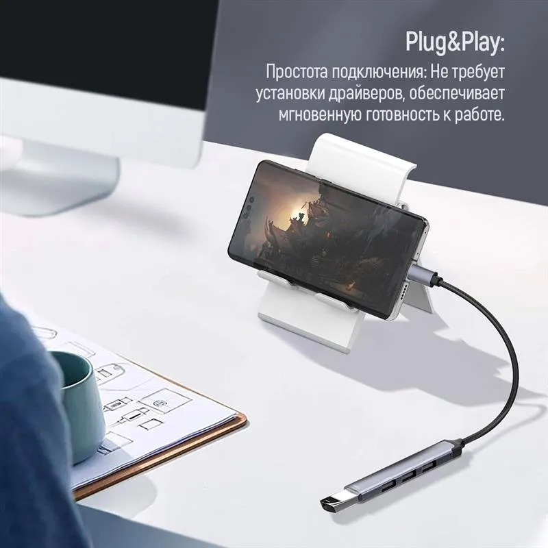 USB-хаб СolorWay USB Type-C 4-в-1 (CW-HUB04) - мініатюра 9