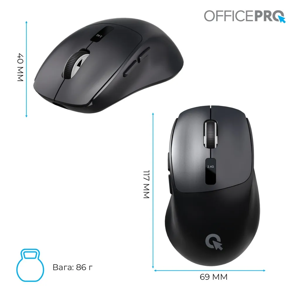 Миша бездротова OfficePro M398B Black - мініатюра 2