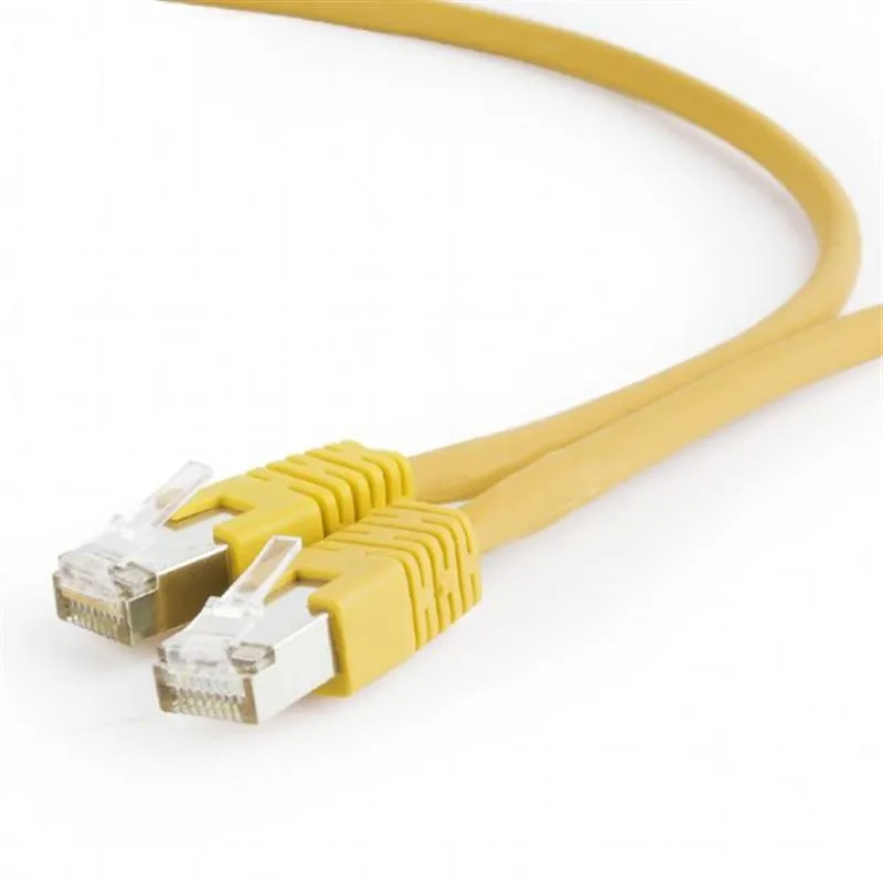 Патч-корд S/FTP Cablexpert (PP6A-LSZHCU-Y-1M) литий, 50u штекер із клямкою, 1м, жовтий - зображення 1