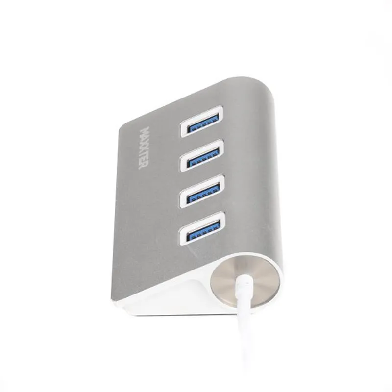 USB-хаб Maxxter 4 ports Silver (HU3A-4P-01) - мініатюра 3
