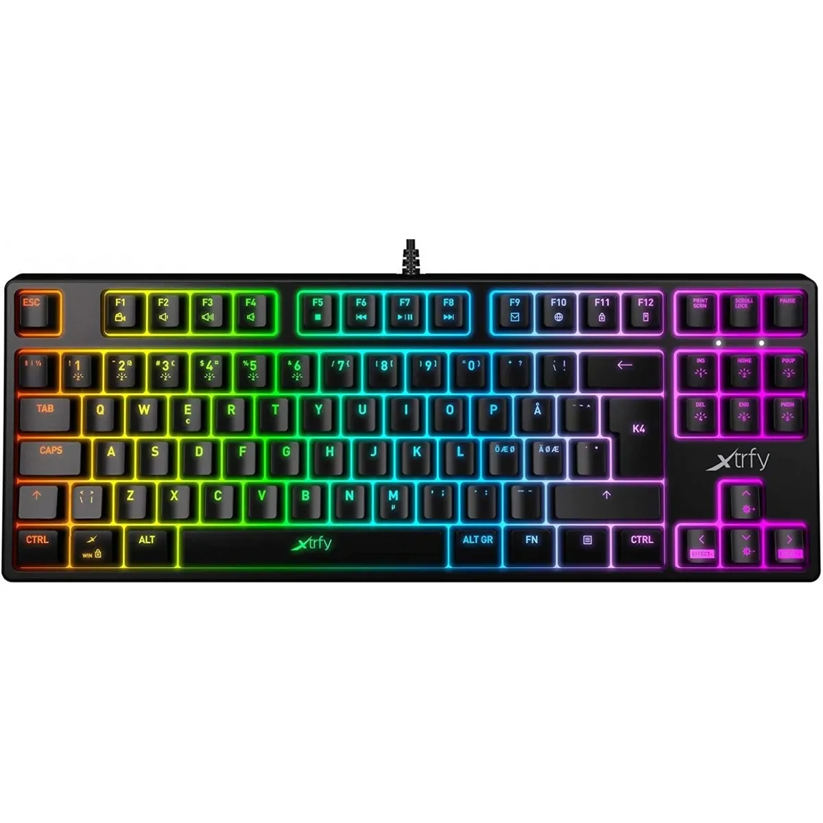 Клавіатура Xtrfy K4 TKL RGB Kailh Red UA Black (XG-K4-RGB-TKL-R-UKR) USB - зображення 1