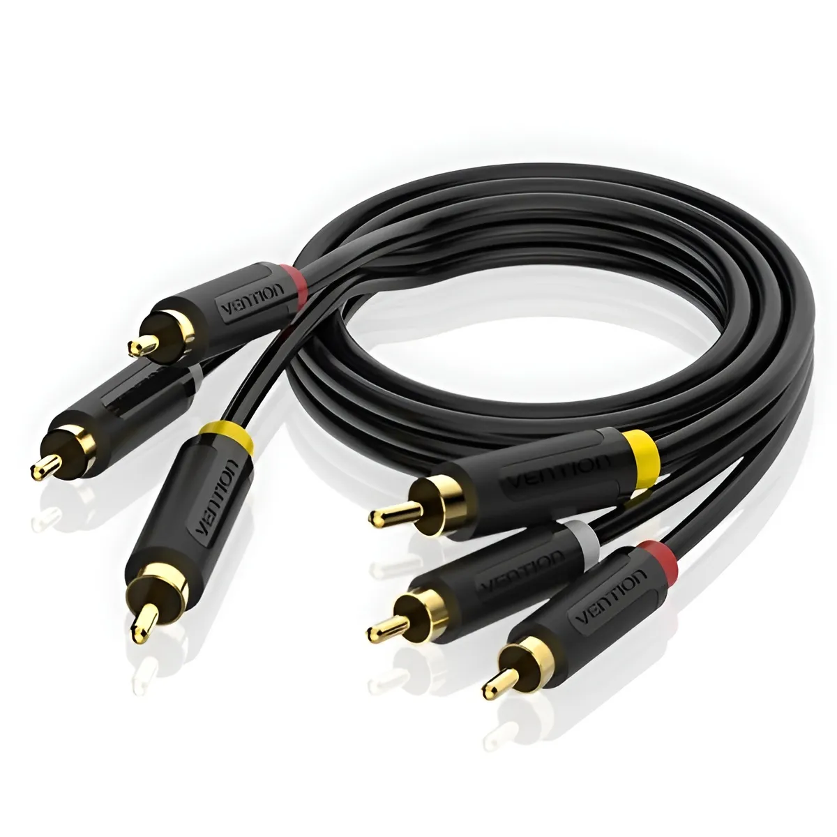 Кабель Vention 3xRCA - 3xRCA, 1 м, M/M, чорний (BCABF) - зображення 1