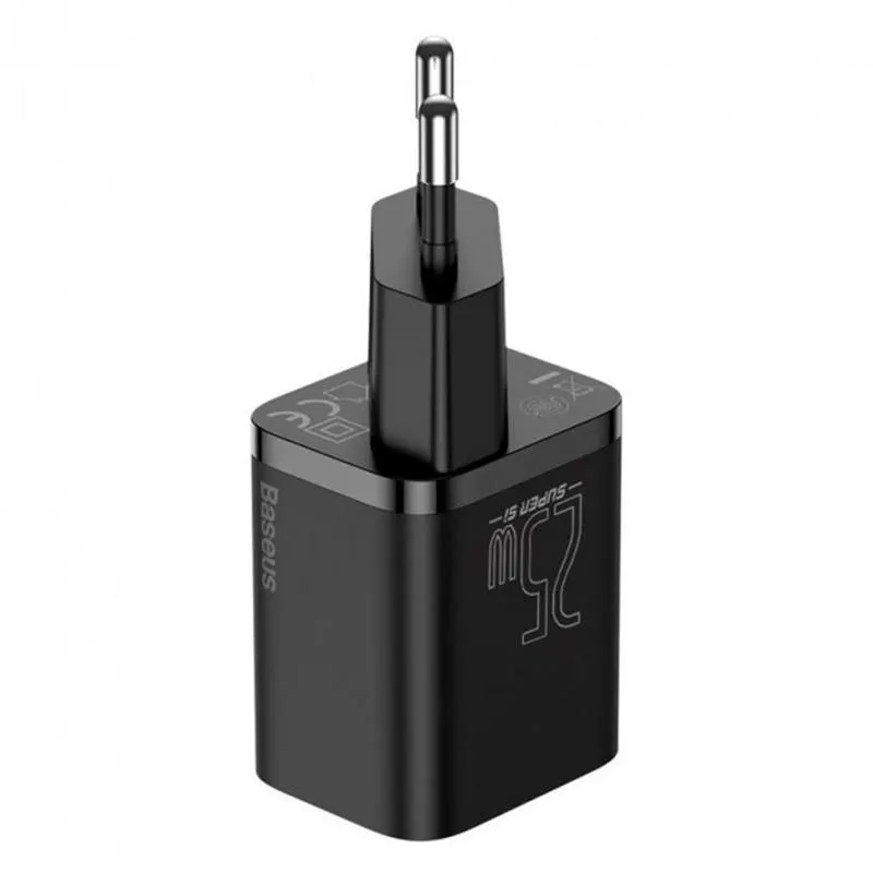Мережевий зарядний пристрій Baseus Super Si Quick Charger 1C (1USB-C) 25W Black (TZCCSUP-L01) + кабель Type-C - мініатюра 2
