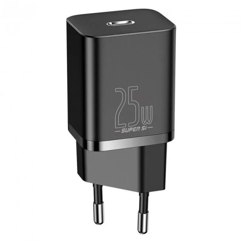 Мережевий зарядний пристрій Baseus Super Si Quick Charger 1C (1USB-C) 25W Black (TZCCSUP-L01) + кабель Type-C - мініатюра 3