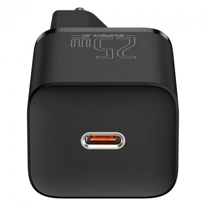 Мережевий зарядний пристрій Baseus Super Si Quick Charger 1C (1USB-C) 25W Black (TZCCSUP-L01) + кабель Type-C - мініатюра 4