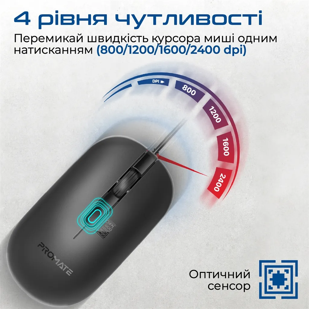 Миша Promate CM-2400 Black - мініатюра 2