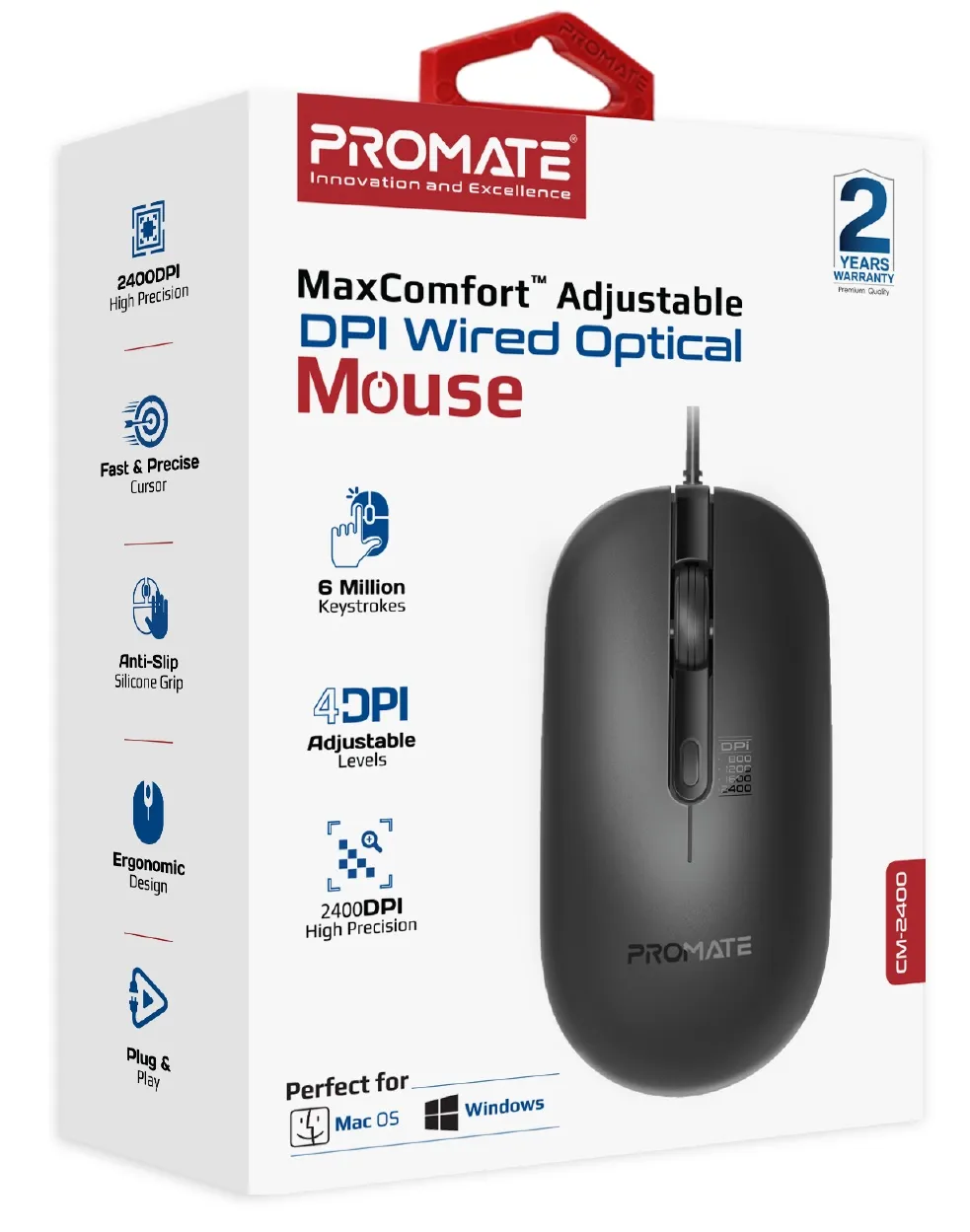 Миша Promate CM-2400 Black - мініатюра 6