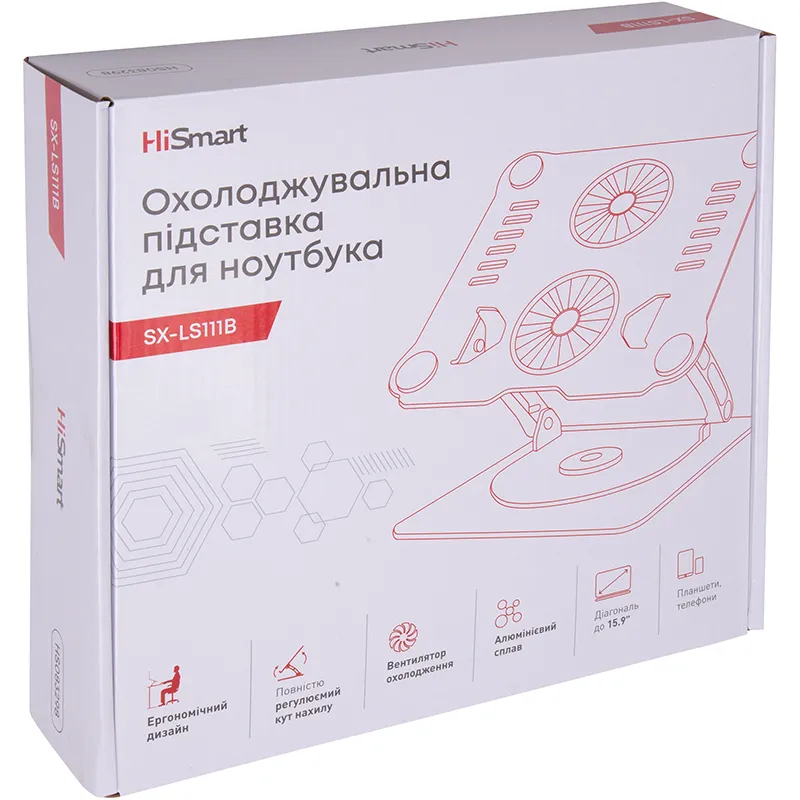 Охолоджуюча підставка для ноутбука HiSmart SX-LS111B (HS083298) - мініатюра 7