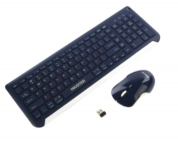 Комплект (клавіатура, миша) бездротовий Maxxter KMS-WCM-01BL-UA Dark Blue - мініатюра 2