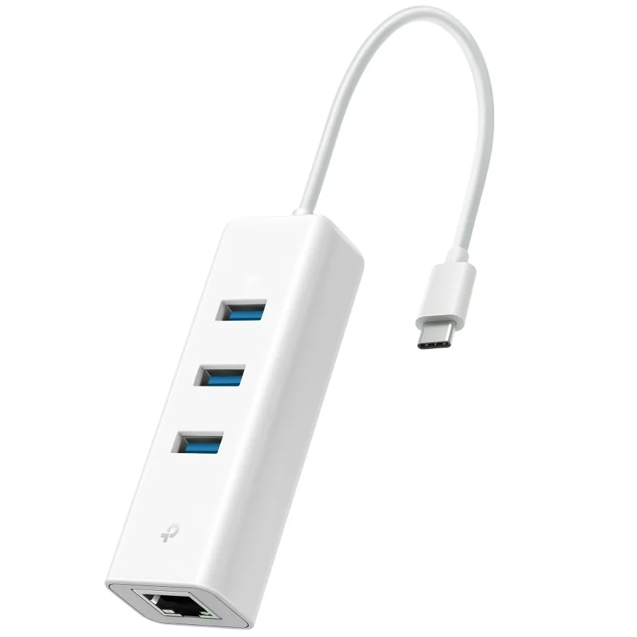 Мережевий адаптер TP-Link UE330C (USB-C 3.0, 10/100/1000Mbps, 3xUSB 3.0 HUB) - зображення 1