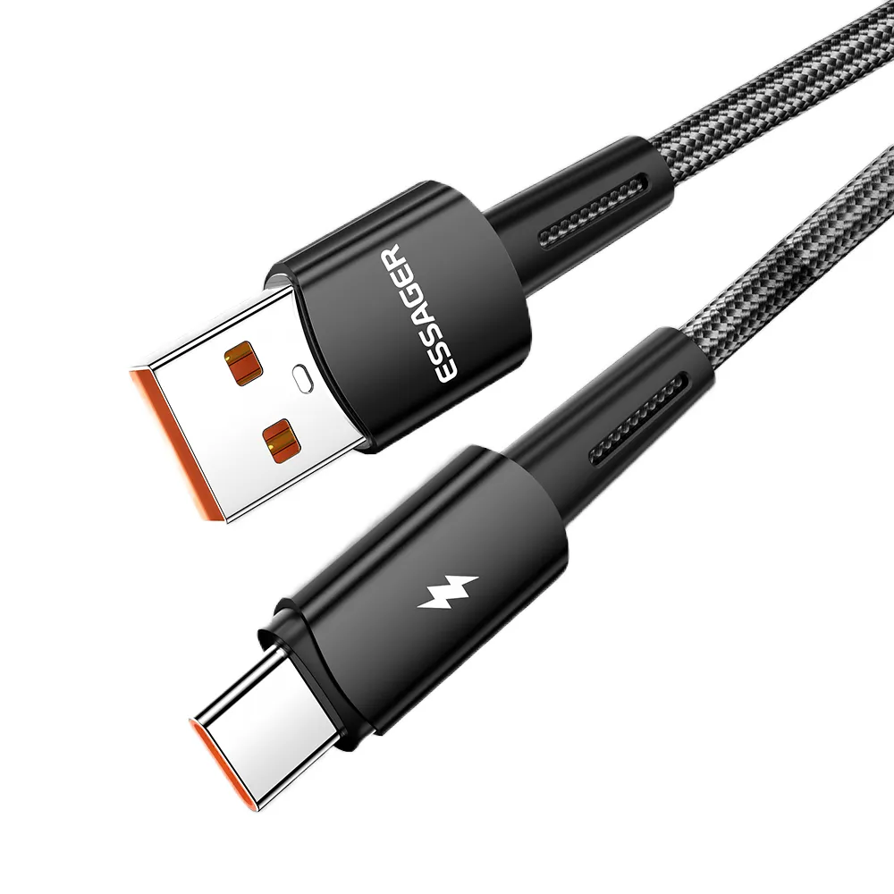 Кабель Essager Sunset USB - USB Type-C (M/M), 120W, 1 м Black (EXC120-CG01-P) - мініатюра 2