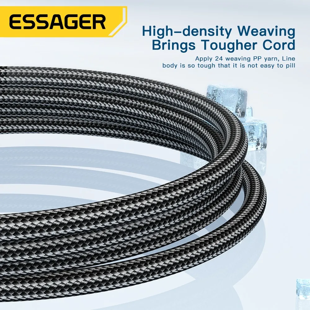 Кабель Essager Sunset USB - USB Type-C (M/M), 120W, 1 м Black (EXC120-CG01-P) - мініатюра 8