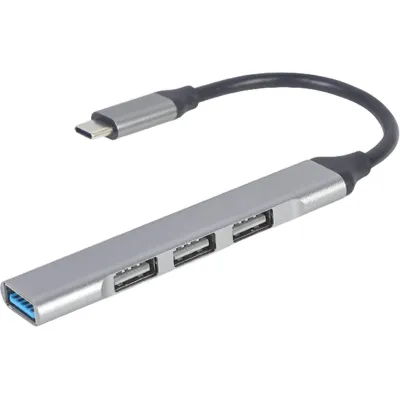 Хаб USB Gembird Type-C 4 порти Silver (UHB-CM-U3P1U2P3-03) - зображення 1