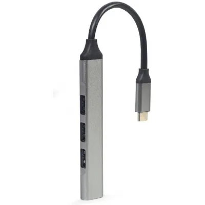 Хаб USB Gembird Type-C 4 порти Silver (UHB-CM-U3P1U2P3-03) - мініатюра 2