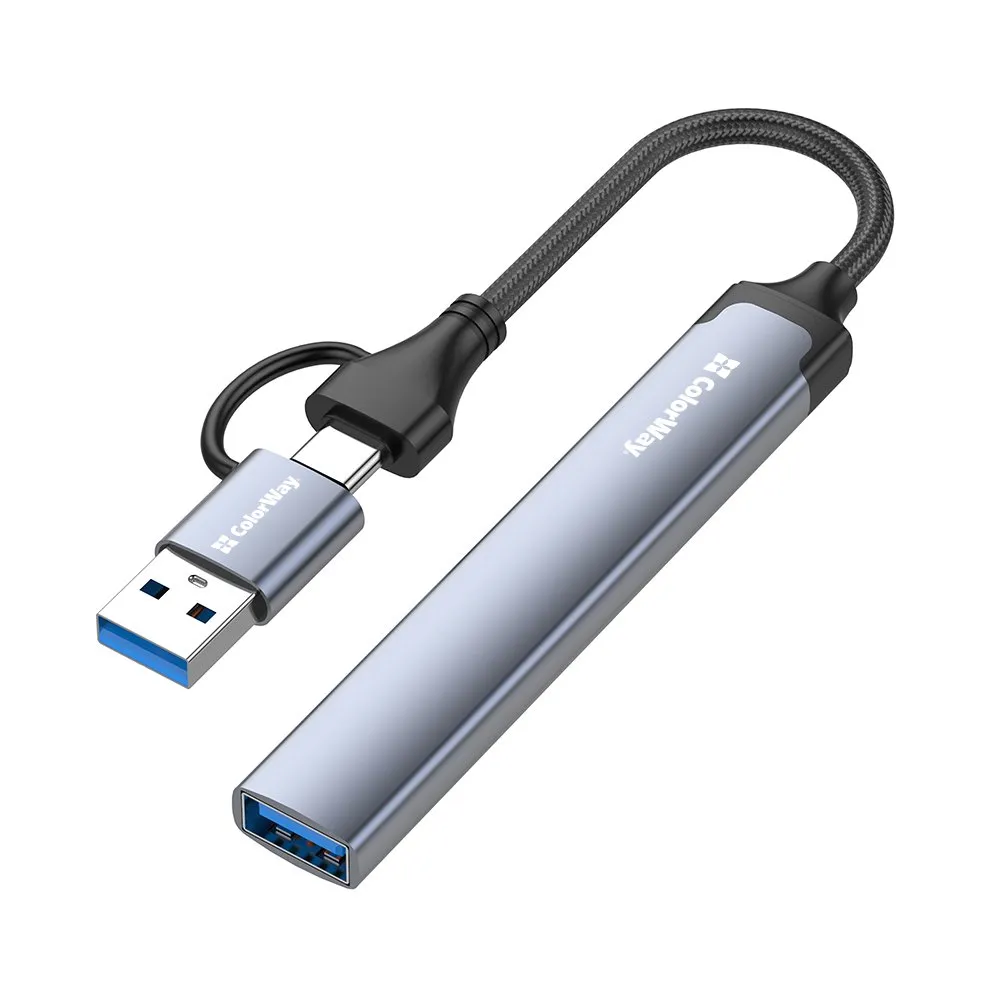 USB хаб СolorWay USB-A/USB-C 4-в-1 USB2.0х2/USB3.0/USB-C2.0 - мініатюра 3