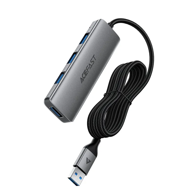 USB-хаб ACEFAST J17 USB-A  4-in-1 HUB Metal Gray - зображення 1