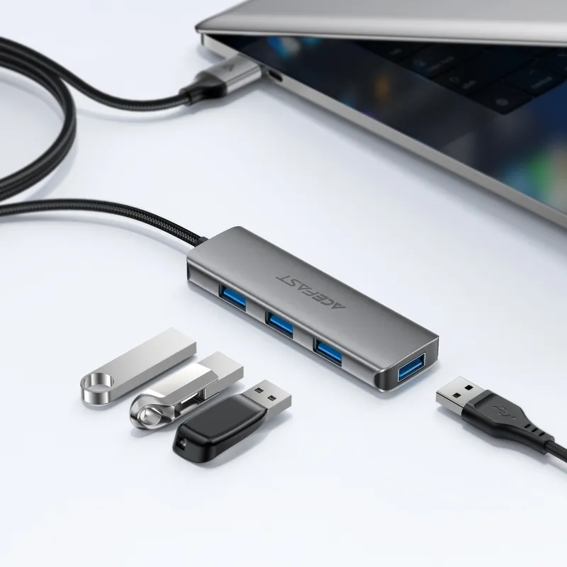 USB-хаб ACEFAST J17 USB-A  4-in-1 HUB Metal Gray - мініатюра 7