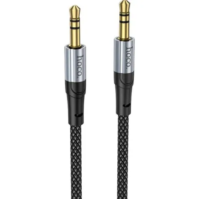 Аудiокабель HOCO UPA26 3.5mm male to 3.5mm male, nylon braid, 1m, Black - зображення 1