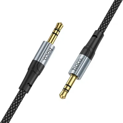 Аудiокабель HOCO UPA26 3.5mm male to 3.5mm male, nylon braid, 1m, Black - мініатюра 2
