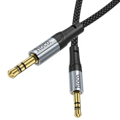Аудiокабель HOCO UPA26 3.5mm male to 3.5mm male, nylon braid, 1m, Black - мініатюра 3