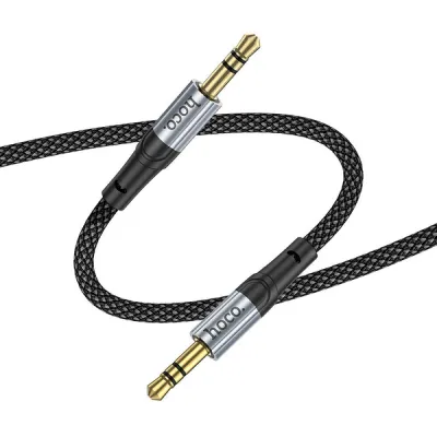 Аудiокабель HOCO UPA26 3.5mm male to 3.5mm male, nylon braid, 1m, Black - мініатюра 4