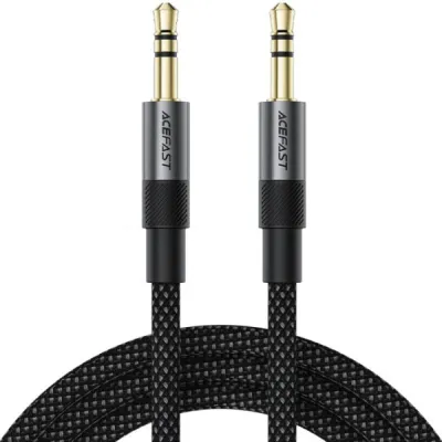 Аудіокабель ACEFAST J10 3.5mm male to 3.5mm male, nylon braid, 1m, Black - зображення 1