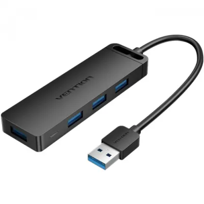 Хаб USB 3.0 -> 4xUSB-A 3.0, 5Gbps, Black Vention - зображення 1