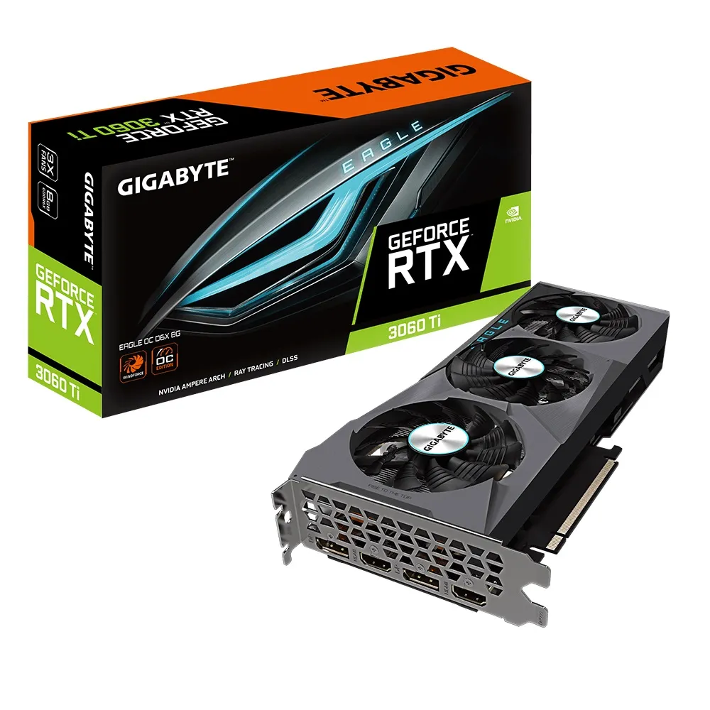 Відеокарта GF RTX 3060 Ti 8GB GDDR6X Eagle OC Gigabyte (GV-N306TXEAGLE OC-8GD) - зображення 1