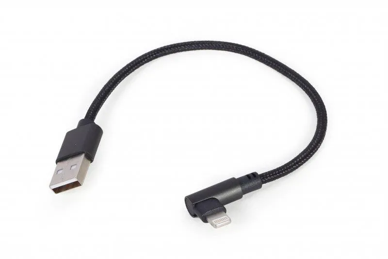 Кабель Cablexpert USB - Lightning (M/M), 0.2 м, чорний (CC-USB2-AMLML-0.2M) - зображення 1