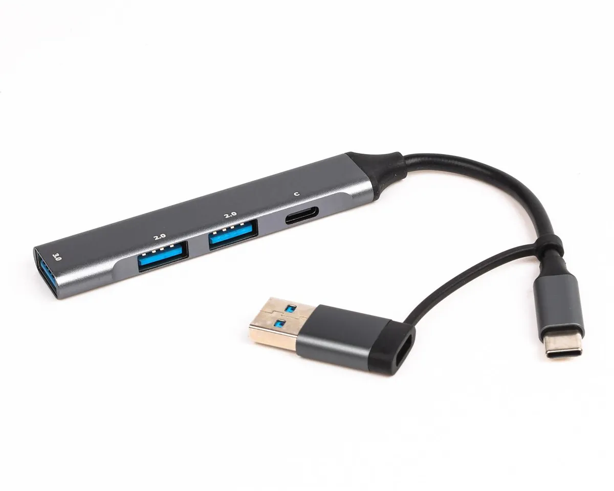 Хаб USB Maxxter 3.0 Type-C + переходник Type-A (HU3C-4P1CN-01) - мініатюра 3