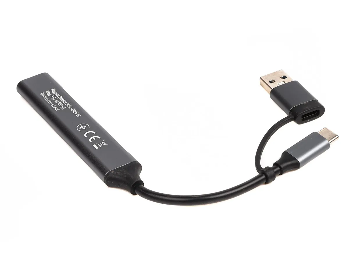 Хаб USB Maxxter 3.0 Type-C + переходник Type-A (HU3C-4P1CN-01) - мініатюра 4