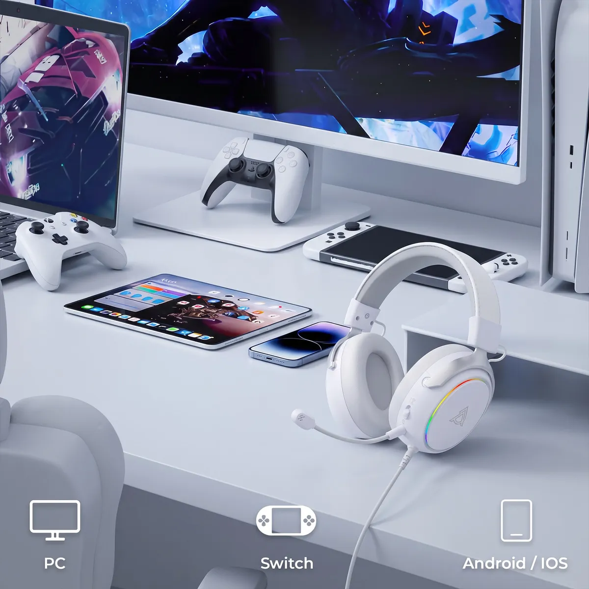 Bluetooth-гарнітура Ajazz AHM10 Max White (AHM10-MAX-W) - мініатюра 19