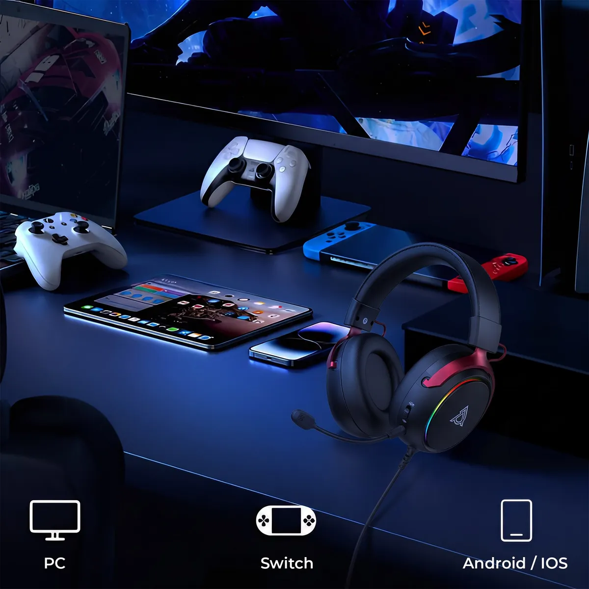 Гарнітура Ajazz AHW10 Black (AHW10-B) - мініатюра 14